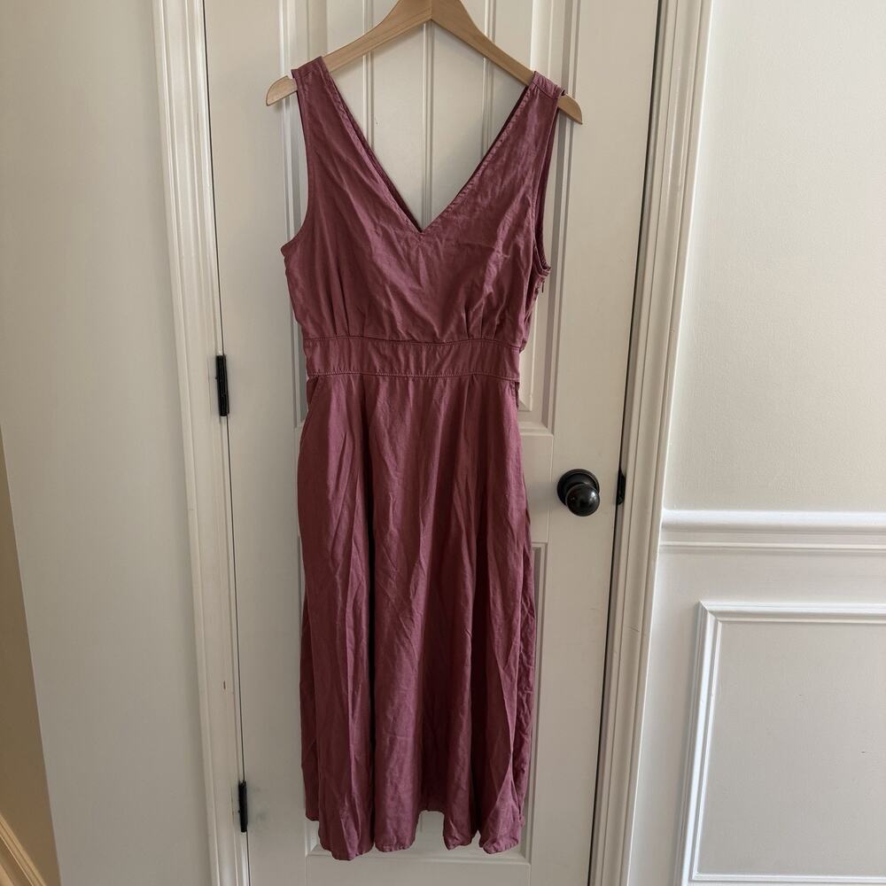 Cynthia Rowley 100% Linen Women’s Mauve Sleeveless Dress Size 10 With Pockets